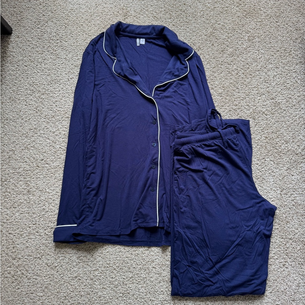 Nordstrom Navy Pajama Set with White Trim